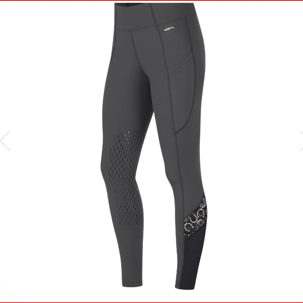 EUC. Kerrits Free Style Pocket Tight Knee Patch - BSIDIAN/LUCKYRIDE - Large